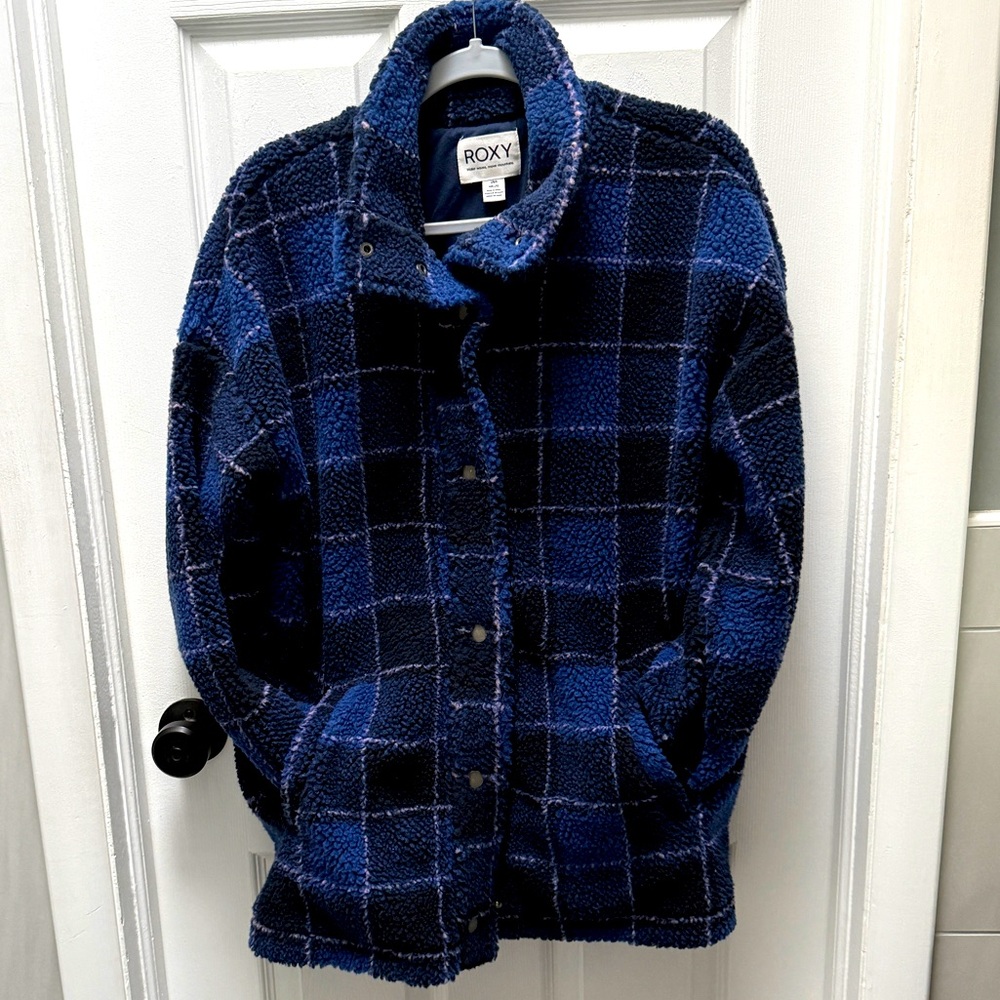 💙 ROXY TEDDY SHACKET COAT SIZE LARGE